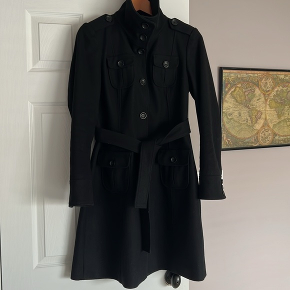 Military black wool dress coat by The Gap. Excellent condition fully lined. - Picture 8 of 11